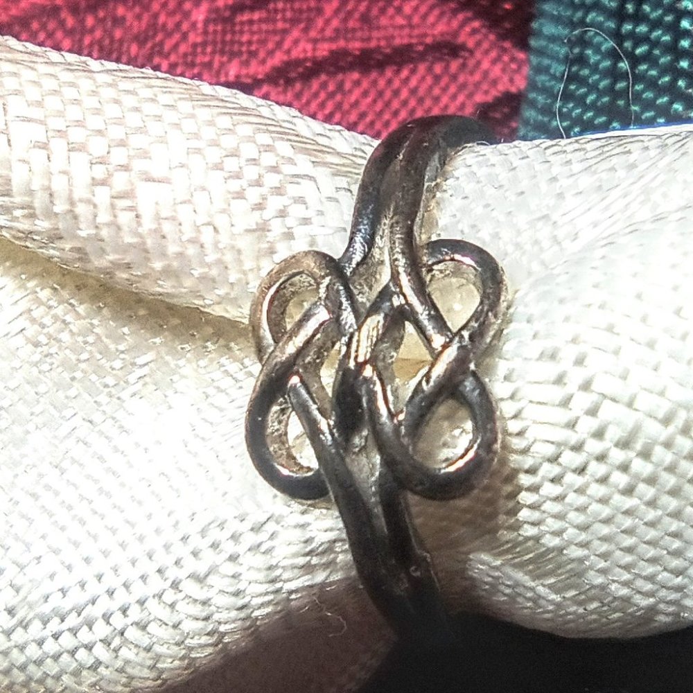 COPY - Sterling Silver Celtic Double Heart Ring